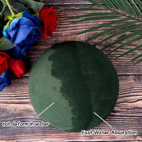 STEFORD 4 PCS Round Floral Foam Blocks Half Balls, Wet & Dry Green Flower Foam for Fresh and Artificial Flower Arrangements (7.5 x 3.7 Inches) - size: 7.5 x 3.7 Inch