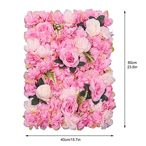 Flower Wall Panel Set, 12 Pcs Artificial Dahlia Rose, Dark Pink, Simple, Fashion, 24x16 Inch, Waterproof, Indoor Decoration - color: Dark Pink2