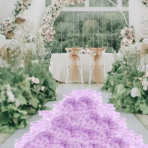 JHFGJGH 500 Pcs Exquisite Light Purple Rose Petals, Emulation Silk Rose Petals, Artificial Flower Petals for Romantic Nights, Weddings, Events, and Valentine's Day Deco (Light Purple) - color: Light Purple