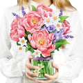 Airpark 3D Pop Up Paper Flowers Bouquet Card 12’‘ with Note & Envelope, Birthday Gifts, Get Well, Thank You, Greeting Cards for Women Mom Wife Friends, Peony Paradise - style: Peony Paradise