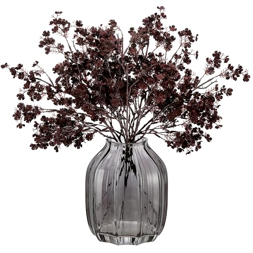 JAKY-Global Silk Babys Breath Artificial Flowers Bulk Blackish Red 6pcs Faux Fall Flowers for Vase Home Kitchen Indoor Bouquet Floral Arrangement Table Centerpieces Farmhouse Decor - color: Blackish Red, size: 6 Bundles