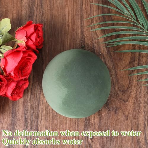 Round Foam for Flower Arrangements, 4 Pack 5.3"W x 2.7"H Floral Dry Foam Blocks Half Ball for Outdoor Planters Artificial Flowers Fake Plant Wedding and Garden Decorations