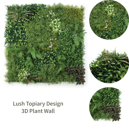 ULAND Artificial Plant Wall Panels, 1pc 40"x40" Greenery Grass Wall Backdrop Decoration, Faux Ivy Leaves Outdoor Privacy Fence Covering (L07802) - color: L07802