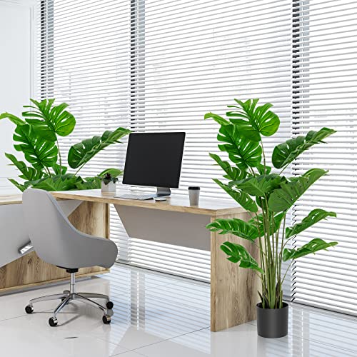 BestComfort 4.9 Feet Artificial Monstera Deliciosa Tree, Decorative Indoor House Fake Plant, Artificial Leafy Tree Faux Potted Indoor Floor Plant for Home Office Decor BComfort-10014-HZ - color: Monstera 4.9ft
