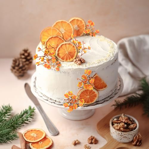 N&T NIETING 6Pcs Babys Breath Artificial Flowers,Real Touch Fake Orange Fall Flowers Faux Flowers Bouquets for Vase Home Office Wedding Autumn Winter Indoor Outdoor Centerpiece Table Decorations - color: Orange, size: 6PCS