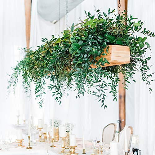 2 Pack Artificial Hanging Leaves Vines, 5.7 Ft Fake Willow Leaves Twigs Silk Plant Vines in Green for Indoor/Outdoor Wedding Decor