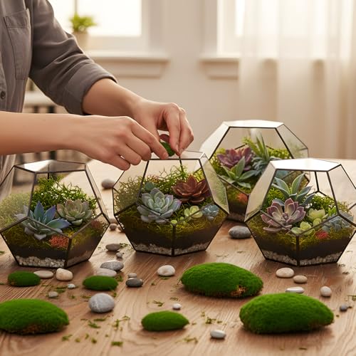 Solsew 6 Pcs Artificial Fake Green Moss for Potted Plant Indoor Waterproof Decorative Faux Moss Decor for DIY Crafts Garden Wedding Party Decoration(Fresh) - style: Fresh