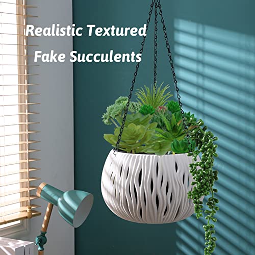 Green Succulents Plants, 14pcs Green Fake Succulents, Mini Artificial Succulents for Home Terrarium Wall Garden Office Decoration (Unpotted)