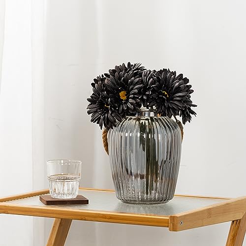 TOPIA Artificial African Daisies Flowers African Daisy Silk Flowers Artificial Gerbera Daisies Pack of 10 (Black) - color: Black, size: 10pcs