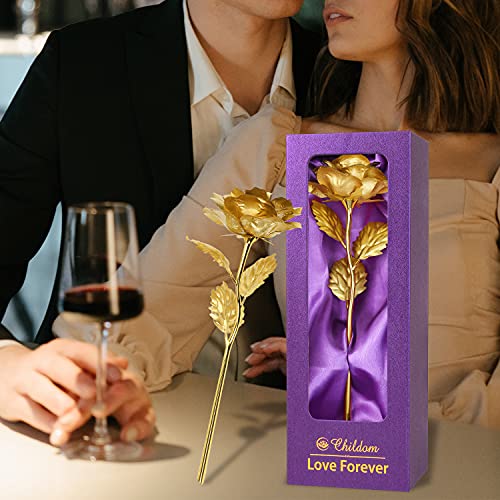 Childom Mothers Day Rose Gifts for Mom,Birthday Gifts for Women,Mothers Day Flowers Gifts for Mom from Daughter Son,Gold Artificial Flowers Gift for Her,Wife,Grandma,Christmas,Valentines,Anniversary - color: Gold