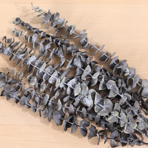 Tavkite 16 Pcs Dried Eucalyptus Stems, 17'' Natural Eucalyptus Leaves Branches Hanging for Shower, Preserved Real Black Plant Live Greenery for Home SPA Wall Bathroom Wedding Party Vase Decor - color: Z-black