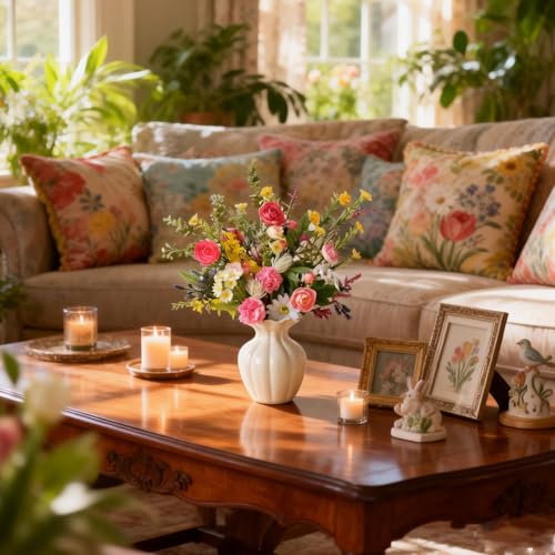 idyllic 17 Inch 6 Pcs Spring Butterfly-Colored Artificial Flower Branches, Decor for Vase Window Sill Table Centerpiece Mantel Living Room Office Spring Home Decor - size: 20 Inch