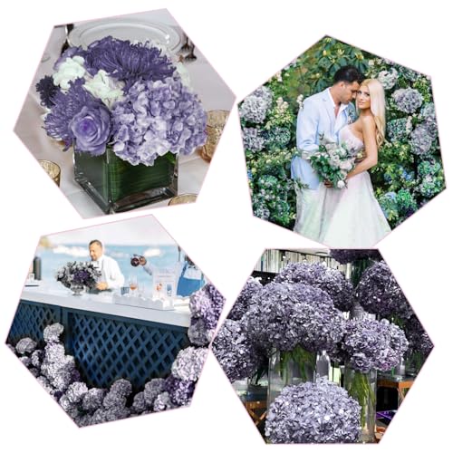 Coferset 3pcs Lavender Purple Lifelike Hydrangea Artificial Flowers 22inch Real Touch Faux Hydrangea Flower Stem for Home Party Wedding Floral Filler Arrangements Ceterpieces Bouquets - color: Lavender Purple, size: 3pcs
