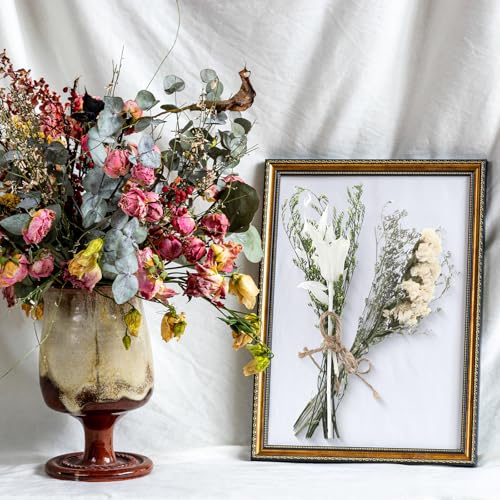 12/24 Pack Dried Flowers for Vase Various Mini Bouquet Dried Small Wildflowers Natural Real Flowers Bulk for Crafts DIY Wedding Decor (12, White) - size: White