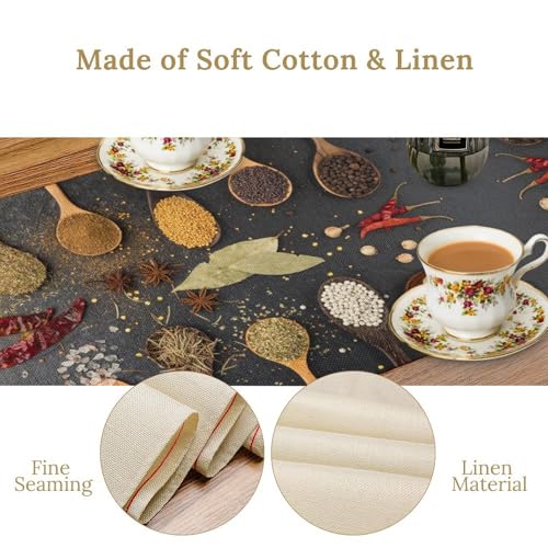 Spices Table Runner,Black Rustic Chilli Food Farmhouse Kitchen Dining Table Cloth for Home Indoor Outdoor Kitchen Holiday Party Wedding Decor 13x36 Inch - color: Kitchen-12, size: 13x36in