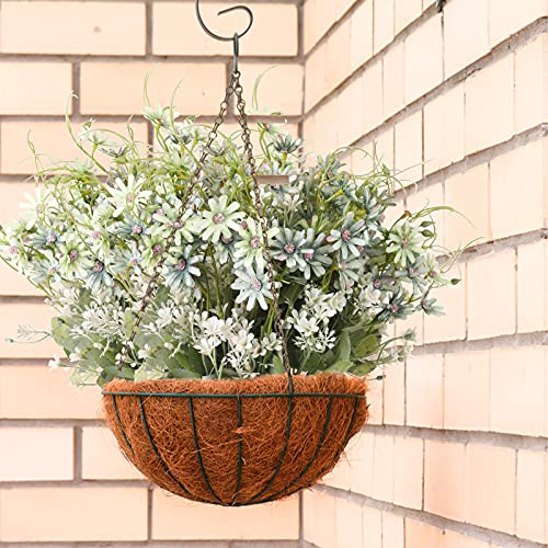 Artificial Flowers Wildflowers Silk Daisy Spring Fake Daisies Decoration Summer UV Resistant Colorful Mixed Bundles Faux Greenery Outdoor Plant Stem Filler for Home Decor Indoor Floral Arrangements - color: 05-green
