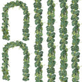 CQURE 6Pcs Eucalyptus Garland,Artificial Eucalyptus Leaves Table Greenery Garland Wreath Vines for Wedding Party Table Bedroom Wall Decor - size: 35.4 Ft without Flowers
