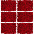 Flower Wall Panel Backdrop: 6 Pcs 24 x 16 Inch Red Artificial Hydrangea Floral Panels - color: Red, size: 6 PCS