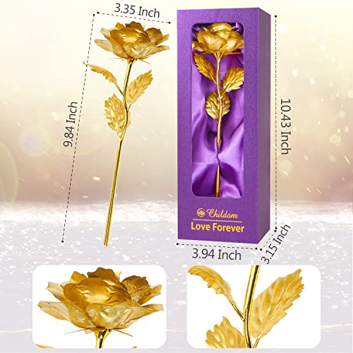 Childom Mothers Day Rose Gifts for Mom,Birthday Gifts for Women,Mothers Day Flowers Gifts for Mom from Daughter Son,Gold Artificial Flowers Gift for Her,Wife,Grandma,Christmas,Valentines,Anniversary - color: Gold