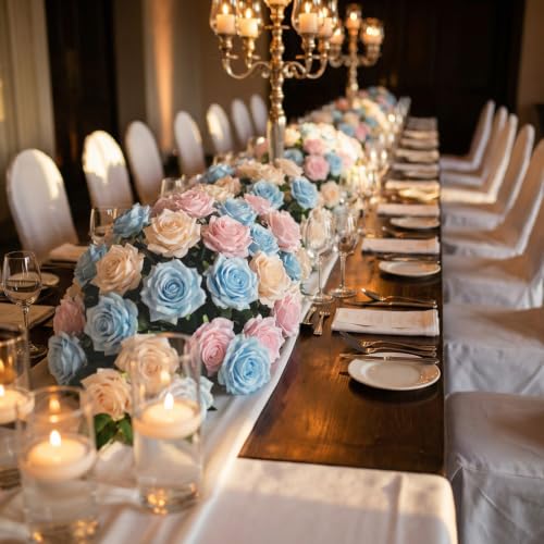 Champagne Roses Artificial Giant Flowers,50PCS 4 Inch Large Fake Roses Bulk - color: Champagne