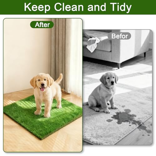 Grass Pee Pads for Dogs, 2-Pack 14 x 18 Inch Artificial Grass Replacement Mats, Reusable Fast-Drain Dog Potty Turf for 16 x 20 Inch Trays, Indoor Puppy Potty Training - size: 2PCS | 14x18
