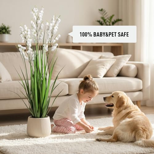Fake Plants Home Decor Fake Flowers Artificial Plants Outdoor Tall Grass Plant Artificial Pampas Grass Decor Artificial Plants Indoor Fake Grass Living Room Decor Artificial Grass 36“2PCS White - color: 90cm White-2pcs
