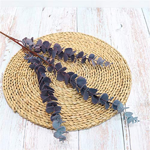 3 Pcs Soft Touch Artificial Eucalyptus Leaves Spray 31.5" Fake Silver Dollar Greenery Stems for Home Wedding Floral Arrangement, Blue - color: Blue