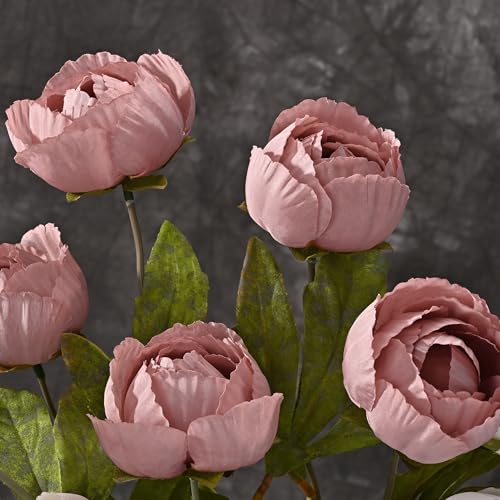 Waipfaru 6 Pcs Faux Peonies Artificial Flowers for Vase, 27" Fake Silk Peonies Flowers for Wedding, Vase Filler Pink Flowers for DIY Bouquets Centerpieces Bridal Shower Office Decor - color: Pink, size: 6Pcs