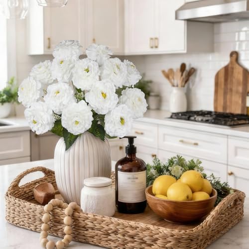 2 Pcs Artificial Flowers Zinnias Silk Flowers with Stems Zinnia Elegans Artificial Flowers for Outdoors Floral Arrangements Table Centerpieces Wedding Party Home Spring Summer Decor White - color: White