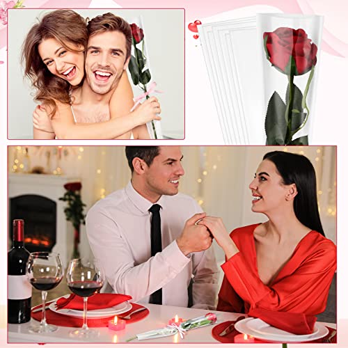 Yexiya Single Rose Sleeve Bouquet Bags for Flowers Floral Packaging Bag Single Flower Wrapping Paper Flower Bouquet Sleeves for Mother's Day Valentine's Gift Wedding(200 Pcs,White) - color: White