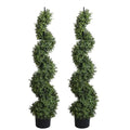 48'' Spiral Artificial Topiaries Trees Outdoor Front Door Decor Set of 2 - size: 4 ft
