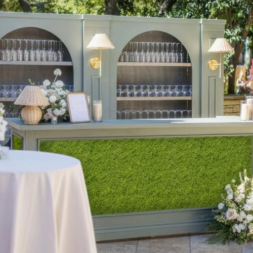 FAICOIA 2 Pcs Fake Moss Rug 39" x 39" Mossy Table Runner Green Artificial Moss Mat for Crafts Decorating Faux Moss Grass for Plants Indoor Planters Fairy Garden DIY Centerpieces Wedding 100 x 100cm - color: Green, 2 Pcs-39 x 39 Inch/100x100cm