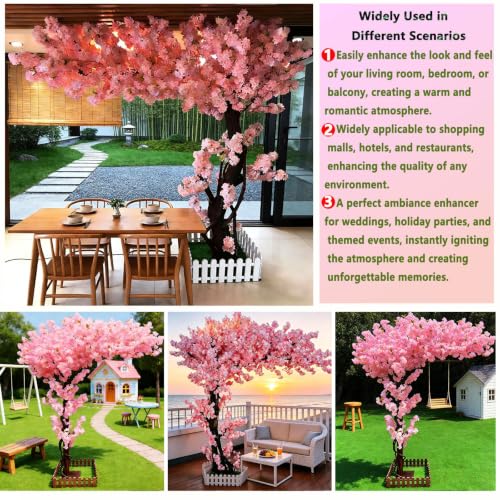 8.2FT Artificial Cherry Blossom Trees Large Pink,Faux Japanese Cherry Blossom Tree,Arbol De Cerezo Artificial Grande,Fake Sakura Tree for Home Decor Indoor Outdoor Garden Party Wedding - color: Pink, size: 8ft 2in