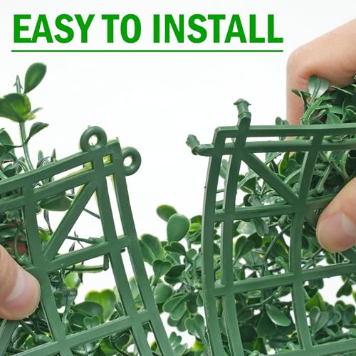 Artificial Grass Wall 10"x 10"(10Pcs) 3-Layer Leaf Boxwood Hedge Panels, UV-Anti Faux Greenery Wall Green Grass Wall Backdrop Decoration for Indoor Outdoor Decor Covering Privacy, 7 SQ FT - size: 10x10Inch 10Pcs