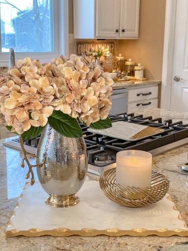 DILATATA Fake Hydrangeas Real Touch Hydrangea Flowers 26" Large Artificial Hydrangea Flowers Silk Hydrangea for Wedding Bouquet, Home, Party, Store, 3 Pcs - color: Dark Beige, size: 3PCS