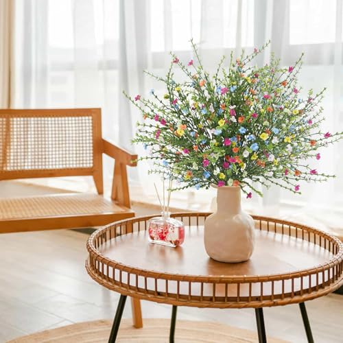 Artificial Flower Silk Fake Wildflowers Bouquet for Bedroom Kitchen Bathroom Home Garden Patio Hanging Planters and Other Interior Decorations (Mixed Colors) - color: 2pcs