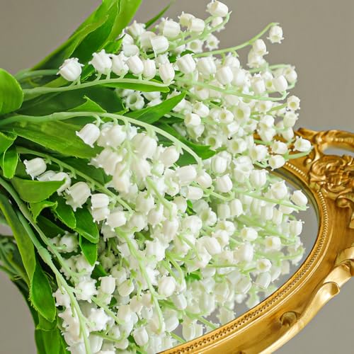 Artificial Flower Bellflower Simulated Lily of The Valley Home Soft Decoration Wedding Valentine's Bouquet Green Plants (35 * 19 * 8cm) - size: 35*19*8cm