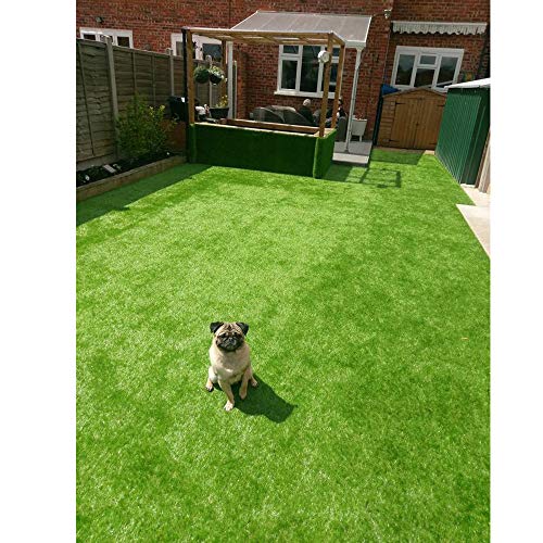 Artificial Grass 4 FT x 7FT (28 Square ft) Synthetic Thick Lawn Astro Turf Carpet Perfect for Indoor/Outdoor Fake Grass Rug Mat Pet Turf - size: 4 x 7 Feet