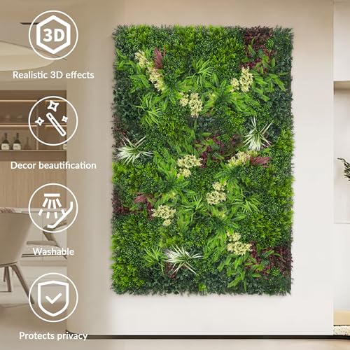 Artificial Ivy Wall Boxwood Roll: 40"x120" UV Resistant Green Leaves Faux for Interior Backdrop,Garden and Indoor Outdoor Wall&Fence Covering Privacy, Party Wall Fence Decor - size: 40"x120"(1P)