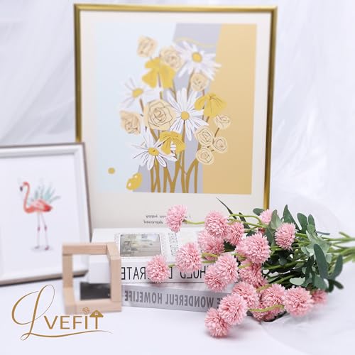 LVEFIT 10 Pcs Blush Kiku Flower Fake Mums Long Stem Flowers,Faux Kiku Flower Bulk,Silk Flowers Mini Chrysanthemum Floral Arrangements,Artificial Flowers Chrysanth Mini Fake Flower - color: Blush