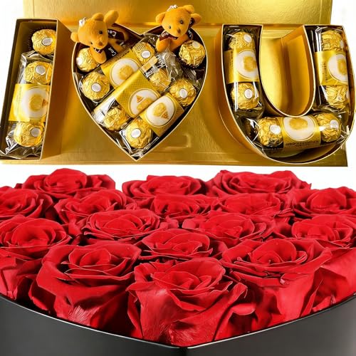 Valentines Day I Love You Box Flower Gift Box Heart Shaped Empty Cardboard Fillable Gift Box Flower Letter Box Chocolate Strawberry Candy Jewelry Package for Luxury Style Flower Arrangements Birthday - color: Pink