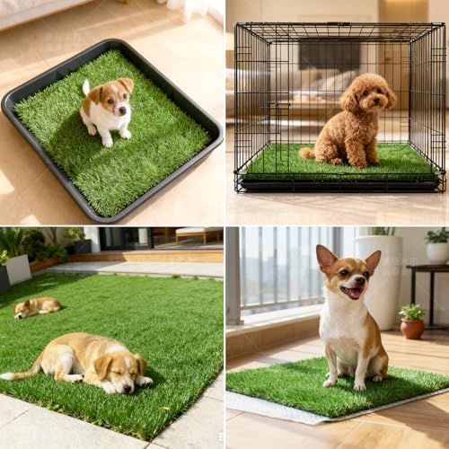 Grass Pee Pads for Dogs, 2-Pack 18 x 23 Inch Artificial Grass Replacement Mats, Reusable Fast-Drain Dog Potty Turf for 20 x 25 Inch Trays, Indoor Puppy Potty Training - size: 2PCS | 18*23