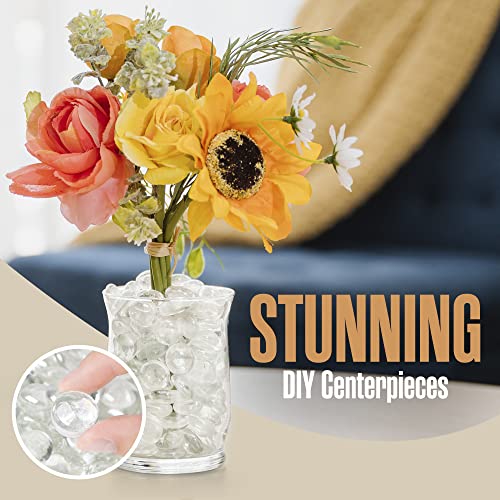 Houseables Glass Marbles, Glass Beads for Vases, Marbles for Vases, 5LB, 500-600, Clear Beads, Clear Gems, Fillers for Centerpieces, Decorative Rocks, Flat, Stones, Pebbles, Crafts, Plants, Fish Bowl - color: Clear, size: 5LBS