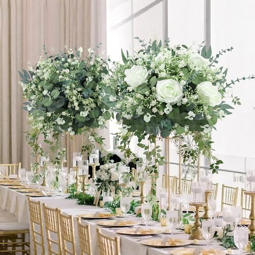 108 PCS Baby's Breath Artificial Flowers - Babys Breath Flowers with Eucalyptus Stem Bulk - Real Touch Fake Gypsophila Bouquets for Wedding Decor, Party Arrangements, Home Decoration, DIY Crafts - color: 108pcs Flower With Eucalyptus Stem