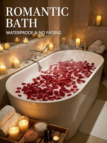 2200 Pcs Artificial Fake Rose Petals,Flower Petals for Romantic Night,Engagement, Party, Wedding, Event Flower Decorations, in Bulk(Dark Red) - color: Dark Red, size: 2200Pcs