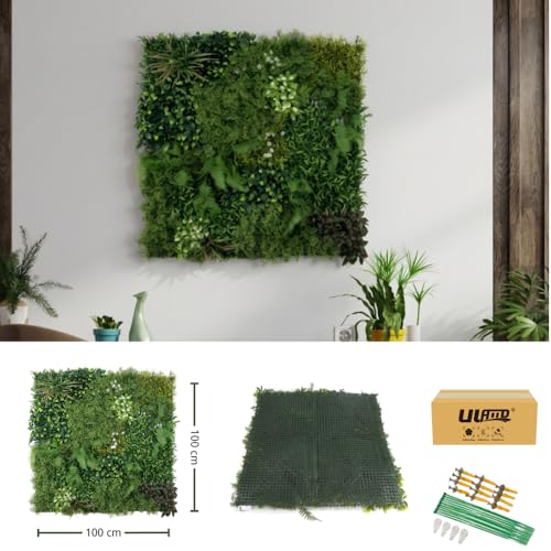 ULAND Artificial Plant Wall Panels, 1pc 40"x40" Greenery Grass Wall Backdrop Decoration, Faux Ivy Leaves Outdoor Privacy Fence Covering (L07802) - color: L07802
