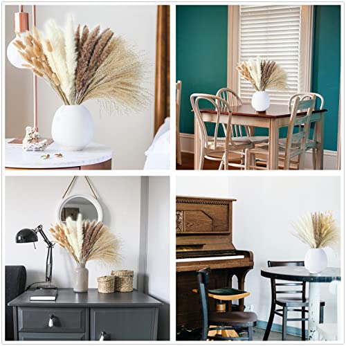 220 PCS Dried Flower Bouquet – Pampas Grass, Floral Decor for Home, Wedding, and Boho Style | Perfect for Vases, Fall, Spring, Summer, and Winter Arrangements - size: 220PCS