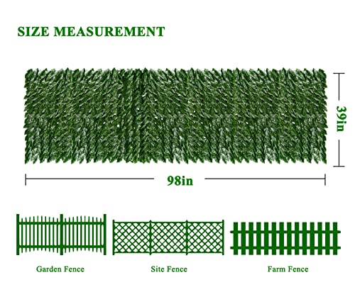 iCover Artificial Ivy Privacy Screen for Fence, 39x98in Strengthened Joint Prevent Leaves Falling Off, Faux Hedge Panels Greenery Vines, Decorative Fences for Outdoor, Garden - color: Green Vines, size: 39*98in