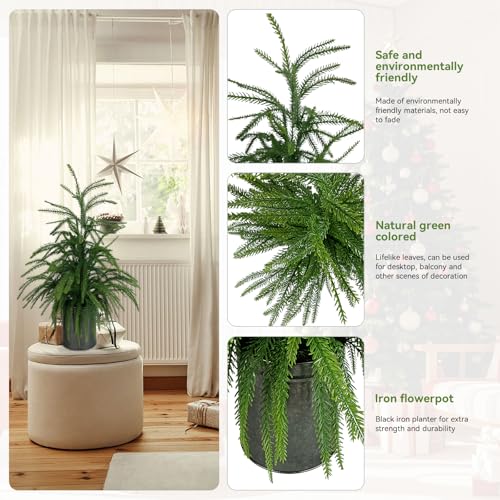 Artificial Topiary Plants Faux Tree Perfect Christmas Planter Filler Outdoor for Front Door,Indoor Outdoor,Farmhouse Home,Wall Window and Festival Wedding Decor (22 inch) - size: 22 inch