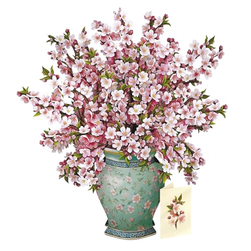 Freshcut Paper Grande Japanese Cherry Blossoms 20 Inch Life-Sized 3D Pop Up Card – Greeting Card, Birthday, Mothers Day, Thank You, Gifts for Mom and Her – Includes Notecard and Envelope - color: Japanese Cherry Blossoms, size: Grande